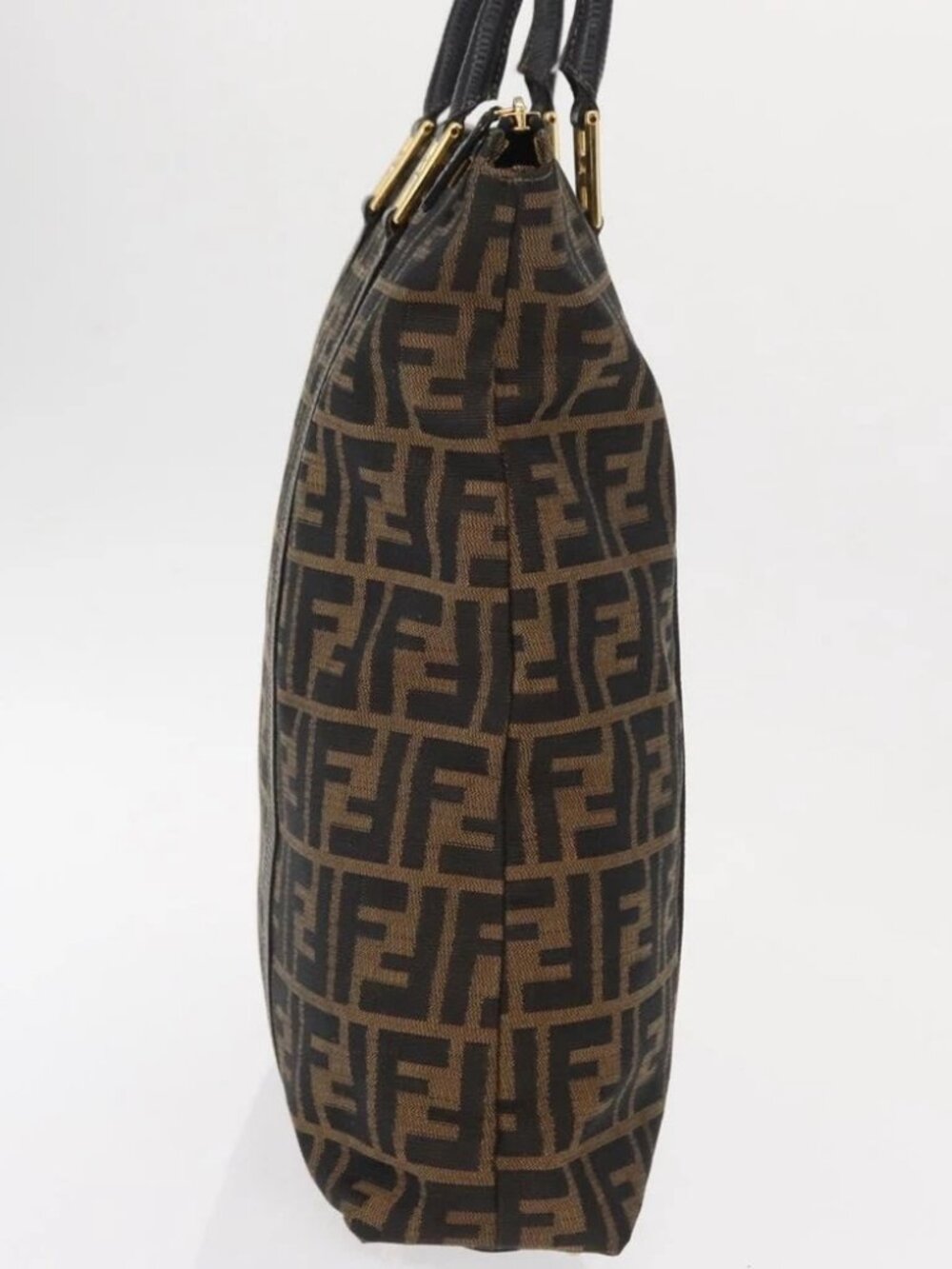 FENDI Zucca Canvas Tote Bag Black Brown Auth - Picture 4 of 16